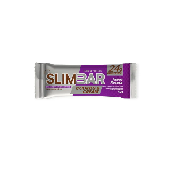 COOKIES-AND-CREAM-UNIDAD.webp Barrita de Proteína Slimbar 60g_ Cookies and Cream - Imagen 1